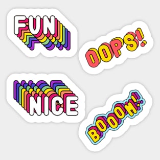 fun nice oops boom stickers Sticker